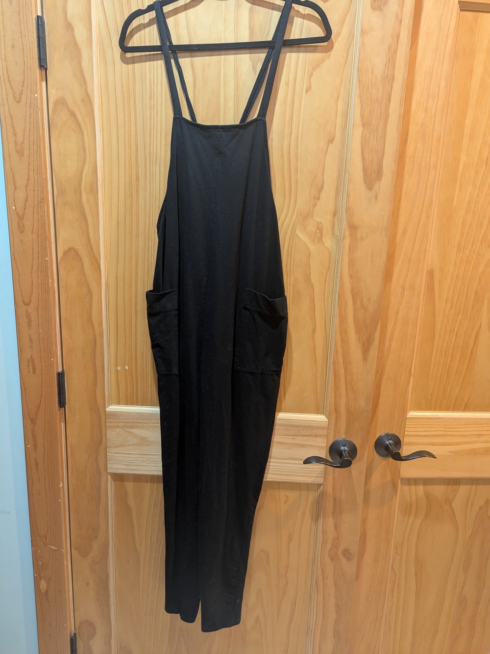 Storq Black Women's Maternity Cotton Jumpsuit Overalls - Picture 4 of 7